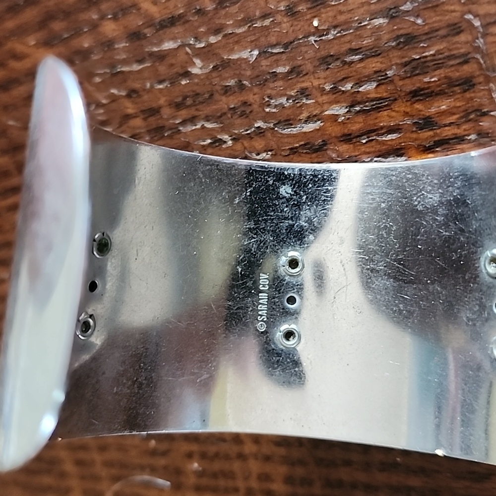 Bracelet 70's Sarah Coventry silver adjustable metal with blue stones jewelry - Picture 2 of 5